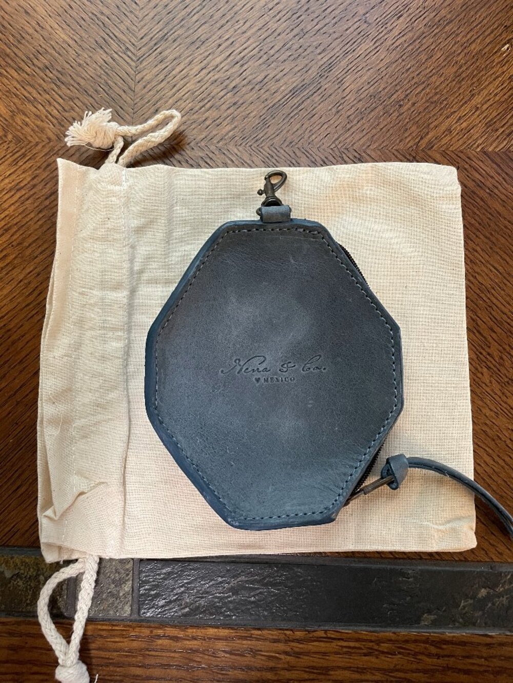 Nena & Co. Blue Handmade Mexico Collection Coin Accessory Zipper Purse